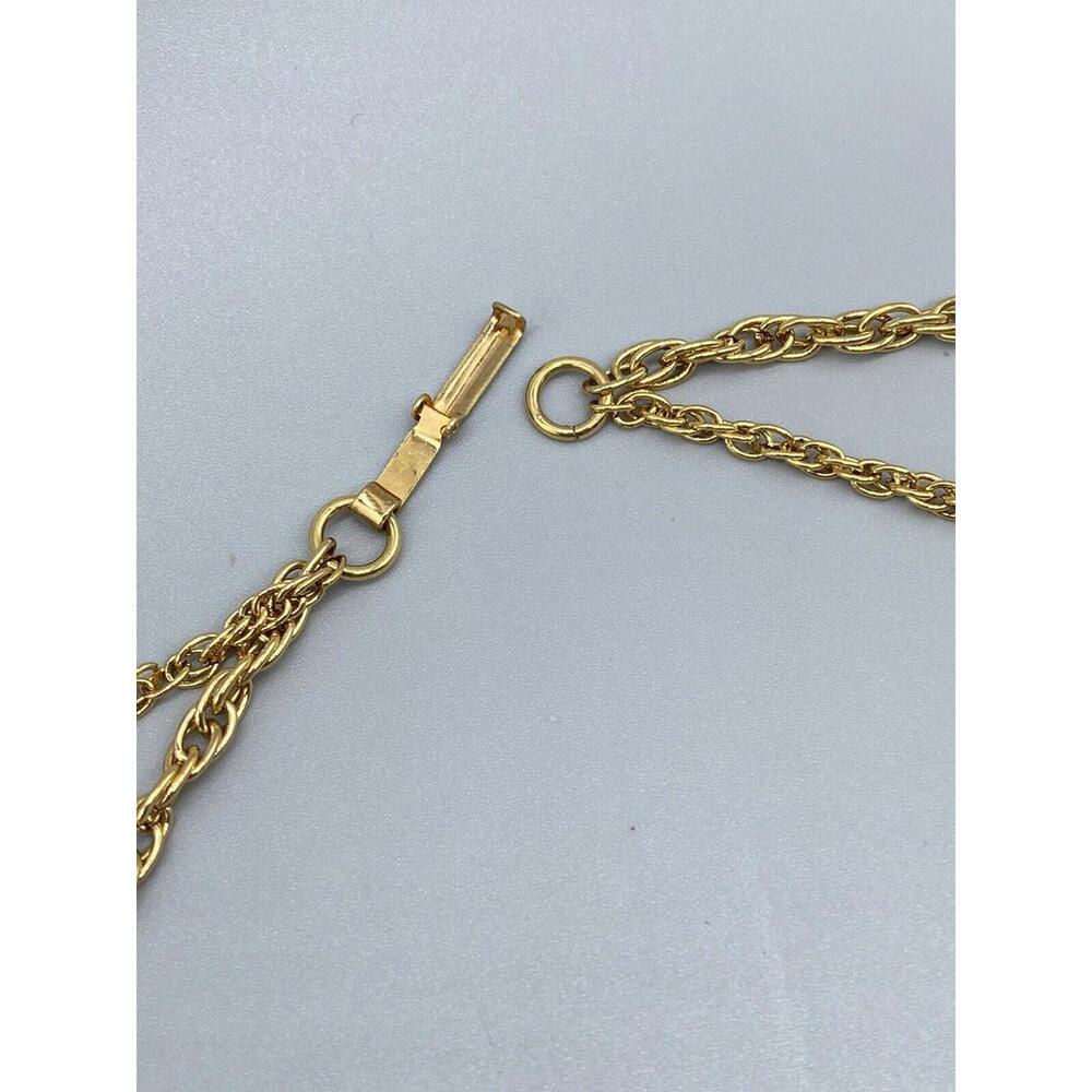Renaissance Revival Couple Bolo Tie Gold Tone Pearl Double Strand Necklace Rare - Picture 12 of 16